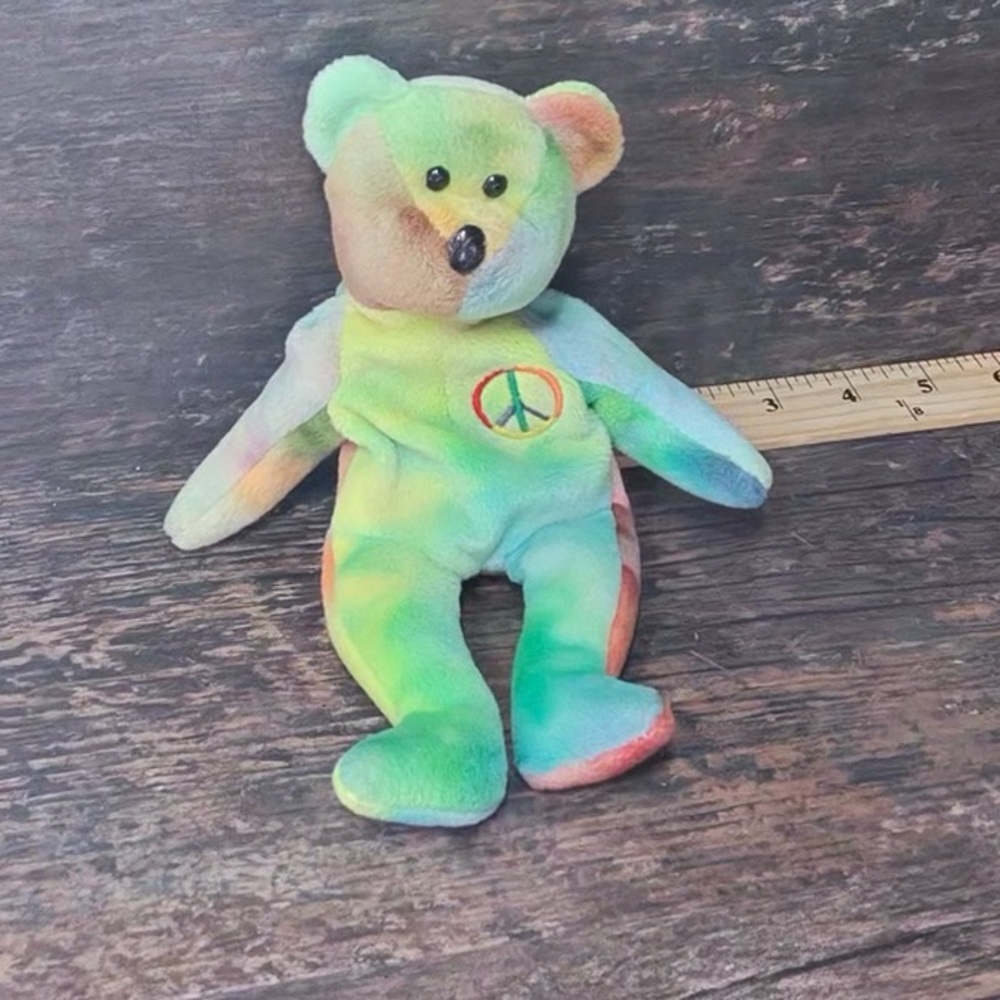 Ty Multicolor Peace Bear Plush